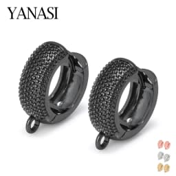 15mm Earring Making Supplies 22K Gold Plated Hoop Earrings Hooks Clasps Accessories for Woman Handmade DIY Jewellery Wholesale