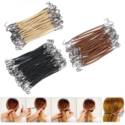 18/24/30PCS Women's Elastic Hair Bands Gum Hooks Hair Accessories Hair Ties Styling Tools Holder Bungee Bands