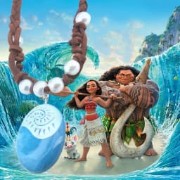 New 2026 Blue Stone Luminous Pendant Necklaces Polynesia Ocean Princess Moana Rope Chain Necklace Women Female Fashion Jewelry