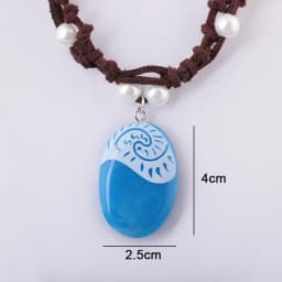 New 2026 Blue Stone Luminous Pendant Necklaces Polynesia Ocean Princess Moana Rope Chain Necklace Women Female Fashion Jewelry