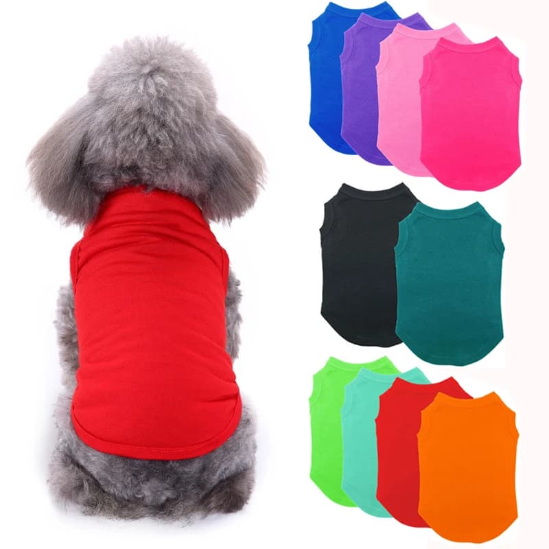 XS-3XL Blank Dog T Shirt Summer Cotton Dog Vest Shirt for Small Medium Large Dogs Yorkie Pitbull Clothes Pet Apparel