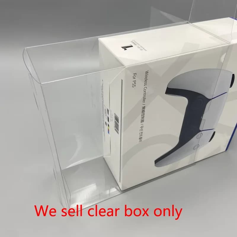 Plastic Clear Box PET Transparent Display Case for PS5 DualSense Game Controller Storage Collection Box Protective Box