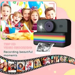 2.8-inch screen instant printing toy camera with 32GB SD card, 3 rolls of printing paper, portable high-definition camera, insta