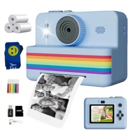 2.8-inch screen instant printing toy camera with 32GB SD card, 3 rolls of printing paper, portable high-definition camera, insta