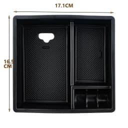 Center Console Organizer For Toyota Hilux Fortuner 2016 - 2024 Car Armrest Storage Box Built-In Non-Slip Mats Tray Pallet Holder