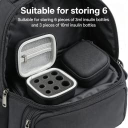 1pc Handheld Peptide Case Insulin Vial Holder 9 Slots for Standard 3/5/10ml Vial, Foam Protective, Sale Case Only