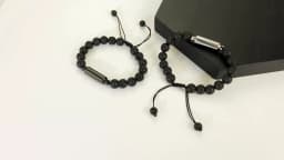 Vnox Men's Casual Lava Stone Beads Urn Bracelets for Ashes, Hollow Tube Cremation Keepsake Memorial Jewelry,Length Adjustable