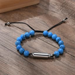 Vnox Men's Casual Lava Stone Beads Urn Bracelets for Ashes, Hollow Tube Cremation Keepsake Memorial Jewelry,Length Adjustable