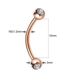 1PC Steel Eyebrow Banana Piercings Curved Barbell Ring Lip Labret Tongue Piercings Daith Helix Earring Piercings Body Jewelry