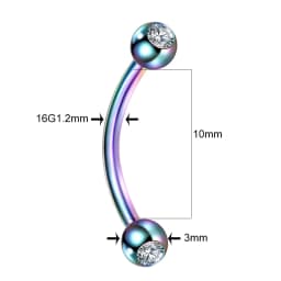 1PC Steel Eyebrow Banana Piercings Curved Barbell Ring Lip Labret Tongue Piercings Daith Helix Earring Piercings Body Jewelry