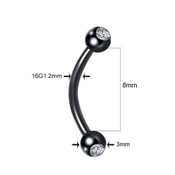 1PC Steel Eyebrow Banana Piercings Curved Barbell Ring Lip Labret Tongue Piercings Daith Helix Earring Piercings Body Jewelry
