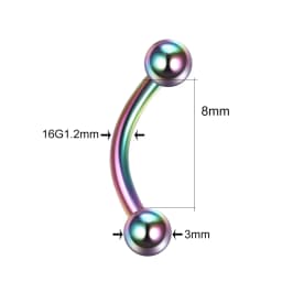 1PC Steel Eyebrow Banana Piercings Curved Barbell Ring Lip Labret Tongue Piercings Daith Helix Earring Piercings Body Jewelry