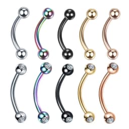 1PC Steel Eyebrow Banana Piercings Curved Barbell Ring Lip Labret Tongue Piercings Daith Helix Earring Piercings Body Jewelry