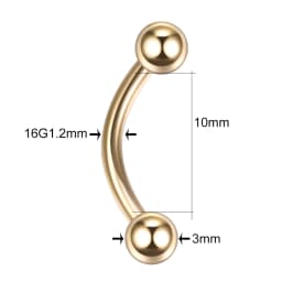 1PC Steel Eyebrow Banana Piercings Curved Barbell Ring Lip Labret Tongue Piercings Daith Helix Earring Piercings Body Jewelry