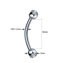 1PC Steel Eyebrow Banana Piercings Curved Barbell Ring Lip Labret Tongue Piercings Daith Helix Earring Piercings Body Jewelry