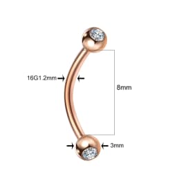 1PC Steel Eyebrow Banana Piercings Curved Barbell Ring Lip Labret Tongue Piercings Daith Helix Earring Piercings Body Jewelry