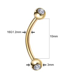 1PC Steel Eyebrow Banana Piercings Curved Barbell Ring Lip Labret Tongue Piercings Daith Helix Earring Piercings Body Jewelry