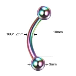 1PC Steel Eyebrow Banana Piercings Curved Barbell Ring Lip Labret Tongue Piercings Daith Helix Earring Piercings Body Jewelry