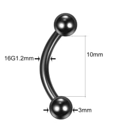 1PC Steel Eyebrow Banana Piercings Curved Barbell Ring Lip Labret Tongue Piercings Daith Helix Earring Piercings Body Jewelry