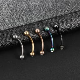 1PC Steel Eyebrow Banana Piercings Curved Barbell Ring Lip Labret Tongue Piercings Daith Helix Earring Piercings Body Jewelry