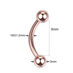 1PC Steel Eyebrow Banana Piercings Curved Barbell Ring Lip Labret Tongue Piercings Daith Helix Earring Piercings Body Jewelry