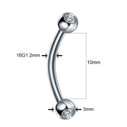 1PC Steel Eyebrow Banana Piercings Curved Barbell Ring Lip Labret Tongue Piercings Daith Helix Earring Piercings Body Jewelry