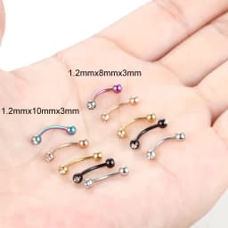 1PC Steel Eyebrow Banana Piercings Curved Barbell Ring Lip Labret Tongue Piercings Daith Helix Earring Piercings Body Jewelry