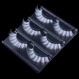 3 Pairs White Eyelashe Fluffy Lace Colored False Lashes Vegan Silk Eye Lashes for Doll Cosplay Party Halloween Makeup
