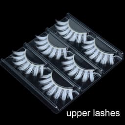 3 Pairs White Eyelashe Fluffy Lace Colored False Lashes Vegan Silk Eye Lashes for Doll Cosplay Party Halloween Makeup