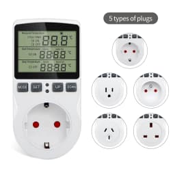 Timer Socket Thermostat KT3100 Multi-Function Temperature Controller Outlet with Timer Switch Sensor Probe Heating Cooling