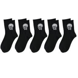 5/10/20 Pairs Men Skull Pattern Fashion Versatile Crew Socks, Halloween Dy, For Daily Life