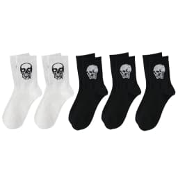 5/10/20 Pairs Men Skull Pattern Fashion Versatile Crew Socks, Halloween Dy, For Daily Life