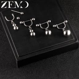 ZEMO 1PC/1Pair 14G/16G Stainless Steel Drop Nipple Rings Bar Balls Barbell Dangle Nipple Piercings 10/12MM Punk Piercing Jewelry