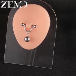 ZEMO 1PC/1Pair 14G/16G Stainless Steel Drop Nipple Rings Bar Balls Barbell Dangle Nipple Piercings 10/12MM Punk Piercing Jewelry