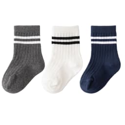 3pairs/lot Infant Boys Striped Socks Cotton Ribbed Stretch Mouthed Babies Boys Short Socks Newborn Toddler Boys Sporty Sock Pack