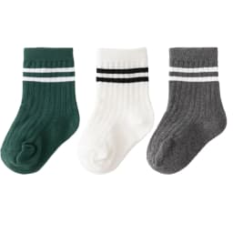 3pairs/lot Infant Boys Striped Socks Cotton Ribbed Stretch Mouthed Babies Boys Short Socks Newborn Toddler Boys Sporty Sock Pack