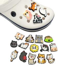 1pc Cute Cartoon Cats PVC Shoe Charms for Clogs Accessories Shoe Decorations Sandals Pins DIY Kids Women Beach Bags Accessories