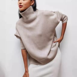 Autumn Winter Casual Fleece Thickened Warm Sweater Women's Turtleneck Solid Sweater Knitting Pullovers Rollneck Slim Fit Top