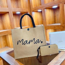 2 Pcs Linen Tote Bag Large Capacity Canvas Handbag Shopping Bags Makeup Bag Coin Purse for Wedding Birthday Gift Beach Vacation