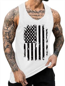 Street Fashion Personality Wolf Print Men's Tank Top Summer Daily Casual Men's Cool Tank Top Outdoor Sports Men's Tank Top