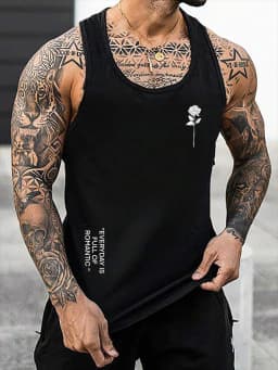 Street Fashion Personality Wolf Print Men's Tank Top Summer Daily Casual Men's Cool Tank Top Outdoor Sports Men's Tank Top