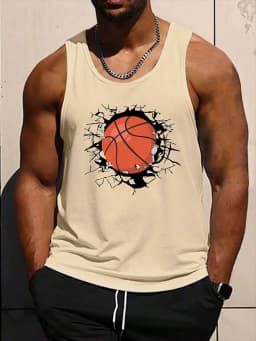 Street Fashion Personality Wolf Print Men's Tank Top Summer Daily Casual Men's Cool Tank Top Outdoor Sports Men's Tank Top