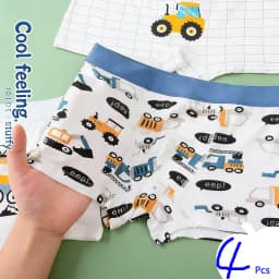 4pcs Children's Underwear for Boys Cotton Cute Dinosaur Shorts Panties Fashion Teenage Breathable Soft Boxers Toddler Underpants