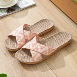 Summer Linen Slippers for Women Indoor Ladies Home Anti-Slip Thick Sole Linen Shoes Use Four Seasons Cool Slippers Slides