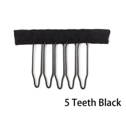 Nunify Wig Comb Clips 4 Teeth Hair Extension Clips Stainless Steel Wig Clips Combs Snap Clips With Rubber For Hair Extension