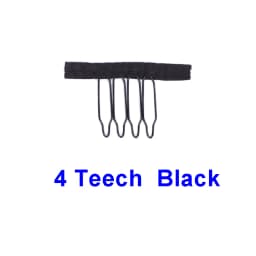 Nunify Wig Comb Clips 4 Teeth Hair Extension Clips Stainless Steel Wig Clips Combs Snap Clips With Rubber For Hair Extension