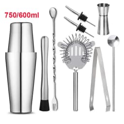 UPORS Boston Shaker Professional Stainless Steel Bartender Wine Cup Cocktail Mixer Martini Cocktail Shaker Bar Set