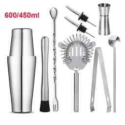 UPORS Boston Shaker Professional Stainless Steel Bartender Wine Cup Cocktail Mixer Martini Cocktail Shaker Bar Set