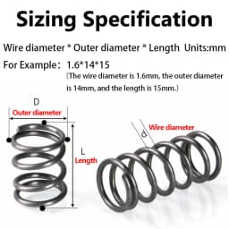 HotXYZ 65Mn Compression Spring Y Type Cylidrical Coil Rotor Return Pressure Compressed Spring Steel Wire Diameter 1.2mm