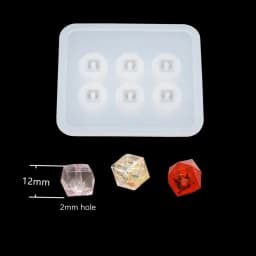 SNASAN Silicone Mold For Jewelry Beads 9mm12mm 16mm Cube Ball 6 Compartment Epoxy Resin Silicone Mould Handmade DIY Material